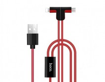 Кабель 2в1 Hoco X12 Lightning+microUSB - USB красный 
