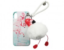 Чехол iPhone X Три фламинго 