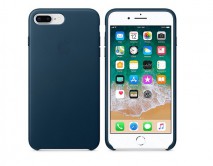 Чехол iPhone 7/8 Plus Leather Case copy в упаковке сине-зеленый
