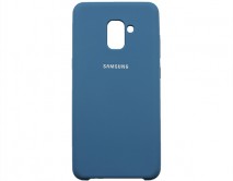 Чехол Samsung A730F A8+ 2018 Silicone case (темно-синий)