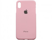 Чехол iPhone XS Max Яблоко розовый 