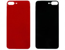 Задняя крышка (стекло) iPhone 8 Plus (5.5) (c увеличенным вырезом под камеру) красная 1 класс
