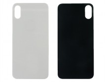 Задняя крышка (стекло) iPhone XS (c увеличенным вырезом под камеру) белая 1кл