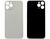 Задняя крышка (стекло) iPhone 11 Pro (c увел. вырезом) серебро 1кл