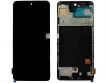 Дисплей Samsung A515F Galaxy A51 + тачскрин + рамка черный (Копия OLED BIG) 