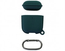 Чехол AirPods 1/2 Leather Hang Case (темно-зеленый)