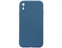 Чехол iPhone XR Силикон Matte 2.0mm (синий) 