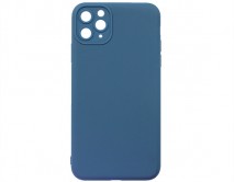 Чехол iPhone 11 Pro Max Силикон Matte 2.0mm (синий) 