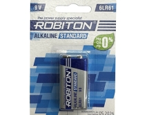 Батарейка 9V КРОНА ROBITON 6LR61-1BL, алкалиновая, цена за 1 штуку