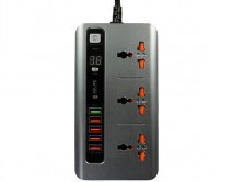 Зарядная станция Relife RL-316D 5 USB + 3 EURO/CHINA розетки (1 USB QC 4.0, тайминг контроль)
