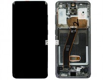 Дисплей Samsung G980F Galaxy S20 + тачскрин + рамка серый (AMOLED LCD Оригинал/Замененное стекло) 