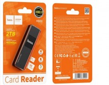 CardReader Hoco HB20 Mindful 2-in-1 USB2.0, черный