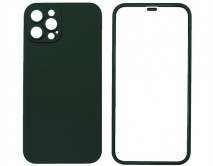 Защита 360 iPhone 12 Pro темно-зеленая (защитное стекло+задняя крышка) 