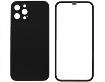 Защита 360 iPhone 12 Pro Max черная (защитное стекло+задняя крышка)
