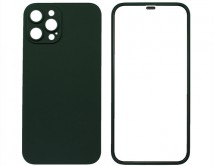 Защита 360 iPhone 12 Pro Max темно-зеленая (защитное стекло+задняя крышка)