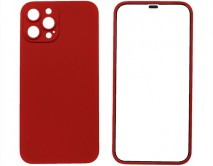 Защита 360 iPhone 12 Pro Max красная (защитное стекло+задняя крышка)