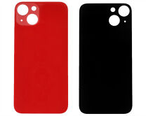 Задняя крышка (cтекло) iPhone 13 (с увел. вырезом) красная 1 класс