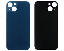 Задняя крышка (cтекло) iPhone 13 (с увел. вырезом) синяя 1 класс