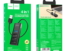 USB HUB Hoco HB25 4-in-1 (USB to USB3.0+USB2.0*3) черный