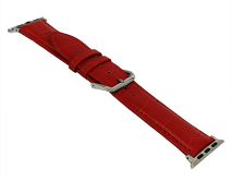 Ремешок Watch Series 38mm/40mm/41mm Crocodile Leather красный 