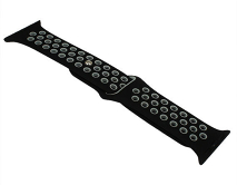 Ремешок Watch Series 38mm/40mm/41mm силиконовый Nike band черный-серый #1 