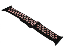 Ремешок Watch Series 38mm/40mm/41mm силиконовый Nike band черно-розовый #7 