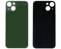 Задняя крышка (cтекло) iPhone 13 (с увел. вырезом) зеленая 1 класс