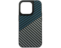 Чехол iPhone 14 Pro Dual Carbon, синий/серый