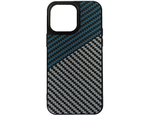 Чехол iPhone 14 Pro Max Dual Carbon, синий/серый