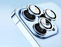 Защитная накладка на камеру iPhone 12 Pro Max голубая (комплект 3шт)