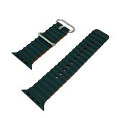 Ремешок Watch Series 42mm/44mm/45mm/49mm double color sea silicone зеленый-оранжевый #9
